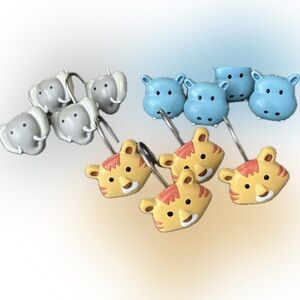 Ta Da Innovations Safari Shower Curtain Hooks—One Set of 12